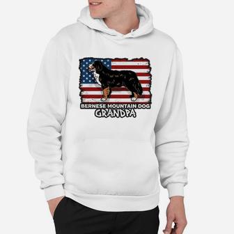 Bernese Mountain Dog Grandpa Usa Flag Hoodie - Seseable