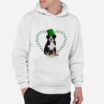 Bernese Mountain Heart Paw Leprechaun Hat Irish St Patricks Day Gift For Dog Lovers Hoodie - Seseable