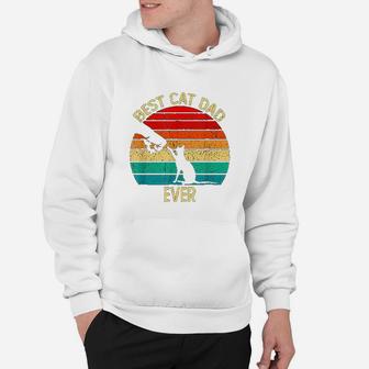 Best Cat Dad Ever Retro Vintage Gift Paw Fist Bump Funny Hoodie - Seseable