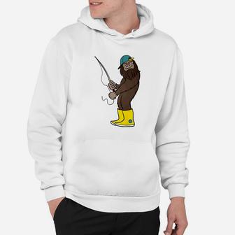 Bigfoot Fishing Funny Boots And Cap Fish Lover Gift Hoodie - Seseable