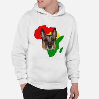 Black History Month African Map Belgian Malinois Gift For Pet Lovers Proud Black Hoodie - Seseable