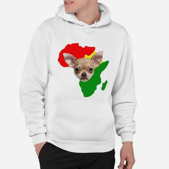 Black History Month African Map Chihuahua Gift For Pet Lovers Proud Black Hoodie - Seseable