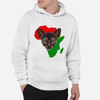 Black History Month African Map Lykoi Gift For Pet Lovers Proud Black Hoodie - Seseable