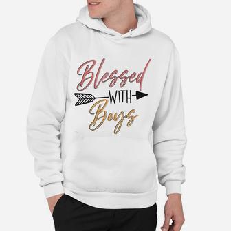 Blessed With Boys Mom Of Boys Hoodie - Seseable