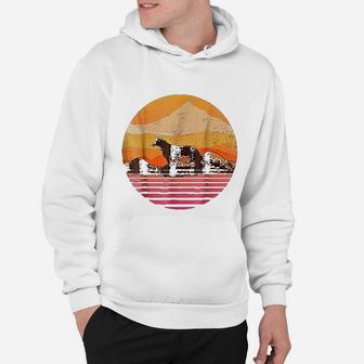 Blue Heeler With Sun Mountain Vintage Retro Hoodie - Seseable