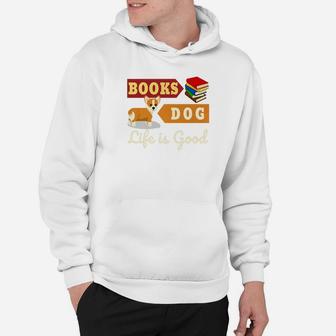 Book And Dog For Reader Book Lover Dog Lover Hoodie - Seseable