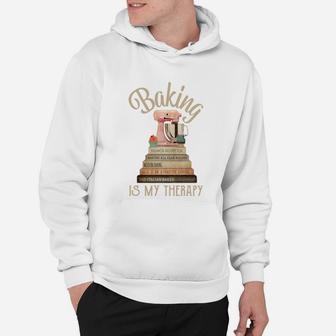 Books Baking Is My Therapy Hoodie - Seseable