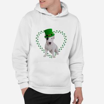 Bull Terrier Heart Paw Leprechaun Hat Irish St Patricks Day Gift For Dog Lovers Hoodie - Seseable