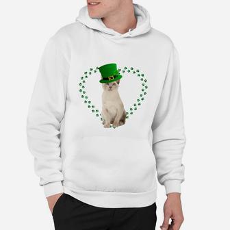 Burmilla Heart Paw Leprechaun Hat Irish St Patricks Day Gift For Cat Lovers Hoodie - Seseable