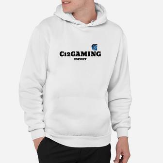 C12 Gaming Logo Hoodie Unisex Weiß, Esport-Team Fanbekleidung - Seseable