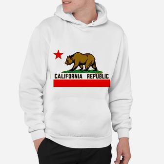 California Republic Borderless Bear Flag Black Hoodie - Seseable