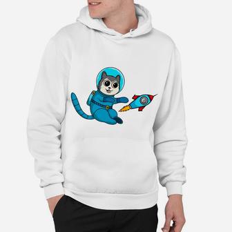 Cartoon Cat Astronaut Amazing Cat Pet Playing In Space Hoodie - Seseable