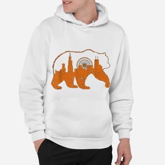 Chicago City Apparel Downtown Walking Bear Silhouette Hoodie - Seseable