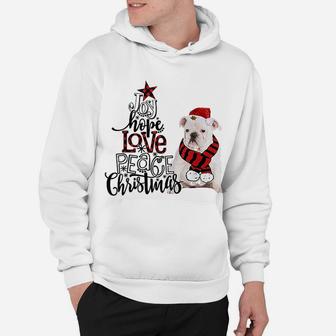 Christmas White English Bulldog Hoodie - Seseable