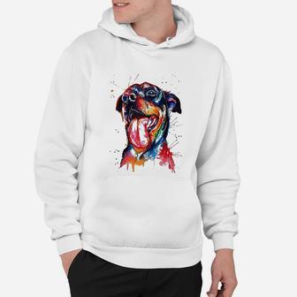 Colorful Rottweiler Dog Love-r Dad Mom Hoodie - Seseable
