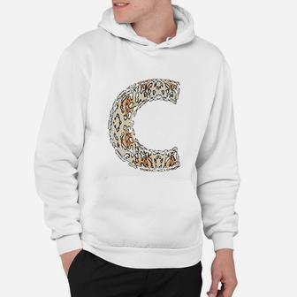 Cool Letter C Initial Name Leopard Cheetah Hoodie - Seseable