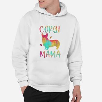 Corgi Mama Colorful Welsh Corgi Gifts Dog Mom Hoodie - Seseable