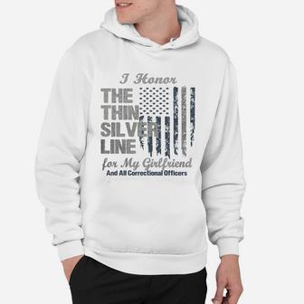 Correctional Officer Girlfriend Thin Silver Line Corrections Hoodie - Seseable