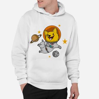 Cute Dog Astronaut Flying In Space Cartoon Puppy Hoodie - Seseable