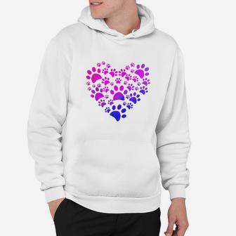 Cute Heart Dog Paws Funny Gift For Animal Lovers Hoodie - Seseable
