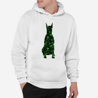 Cute Shamrock Doberman Mom Dad Gift St Patricks Day Awesome Dog Lovers Gift Hoodie - Seseable