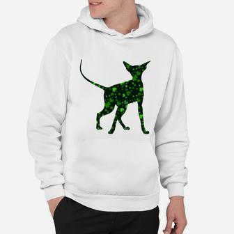 Cute Shamrock Peterbald Mom Dad Gift St Patricks Day Awesome Cat Lovers Gift Hoodie - Seseable