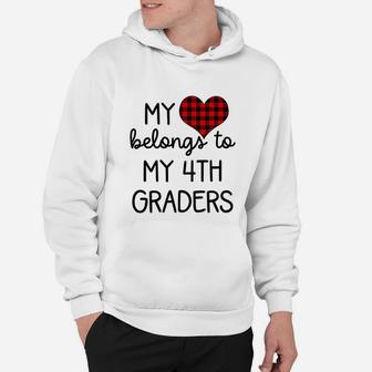 Cute Sweet Valentines Day Gift Idea For 4th Grade Teacher Hoodie - Seseable