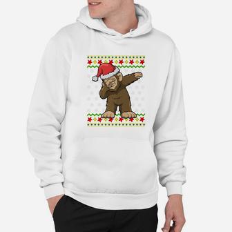 Dabbing Santa Bigfoot Man Ugly Christmas Gift Hoodie - Seseable
