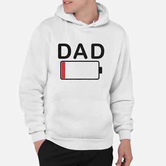 Dad Battery Low Funny Sarcastic Graphic Tired Parenting Fathers Day Hoodie - Seseable