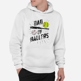 Dad Of Ballers Funny Baseball Softball Game Fathers Day Gift Hoodie - Seseable