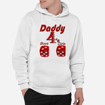 Daddy 4s Vegas Dice Shows 2 Sons 2 Daughters Fathers Hoodie - Seseable