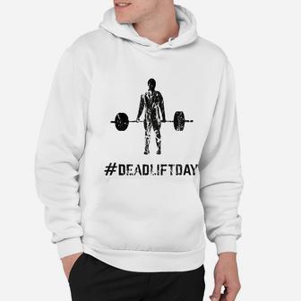 Deadlift Day Retro Vintage Barbell Gym Lifting Hoodie - Seseable