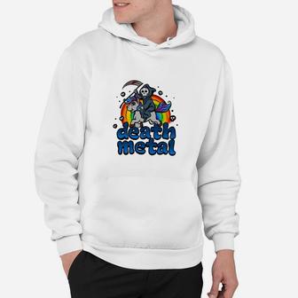 Death Metal Musik Einhorn Pony Rainbow Hoodie - Seseable