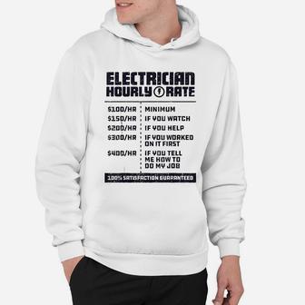 Electrician Hourly Rate Funny Lineman Dad Vintage Gifts Hoodie - Seseable
