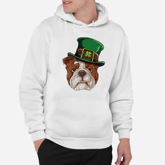 English Bulldog Leprechaun St Patricks Day Dog Gifts Hoodie - Seseable