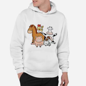 Farmer Animals Children Cool Young Barn Animals Gift Hoodie - Seseable