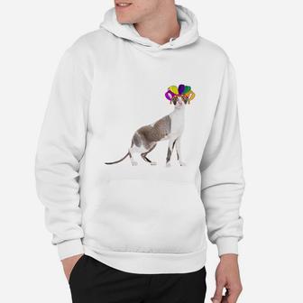 Fat Tuesday Mardi Gras Cornish Rex Wearing Jester Hat Gift Cat Lovers Hoodie - Seseable