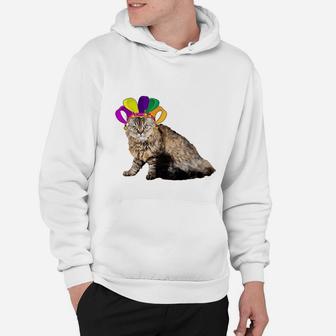 Fat Tuesday Mardi Gras Selkirk Rex Wearing Jester Hat Gift Cat Lovers Hoodie - Seseable