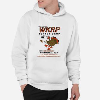 First Anuual Wkrp Turkey Drop With Les Nessman Hoodie - Seseable