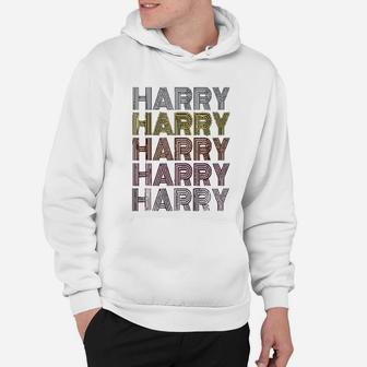 First Name Harry Retro Pattern Vintage Style Hoodie - Seseable