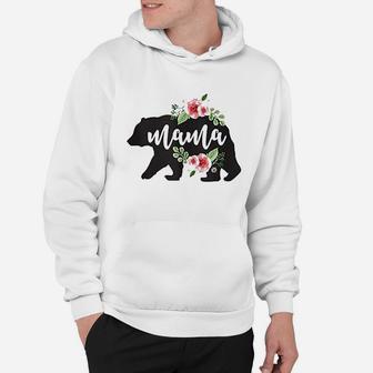 Floral Mama Bear Flowers Botanical Mothers Day Hoodie - Seseable
