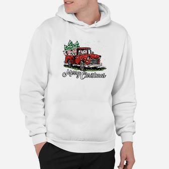 Funny Cow Christmas Cow Pickup Truck Hoodie - Seseable