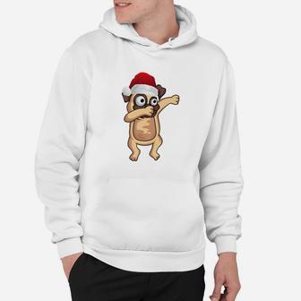 Funny Dab Dabbing Pug Christmas Xmas Dog Santa Gift Hoodie - Seseable