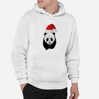 Funny Panda Bear Christmas Santa Holiday Gift Hoodie - Seseable