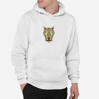 Geometrisches Katzenkopf Hoodie für Herren, Modernes Tiermotiv - Weiß - Seseable