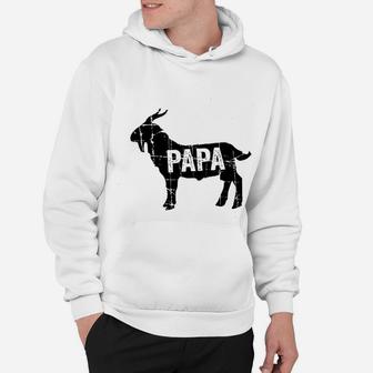 Goat Papa Greatest Of All Time Dad Grandpa Deluxe Hoodie - Seseable