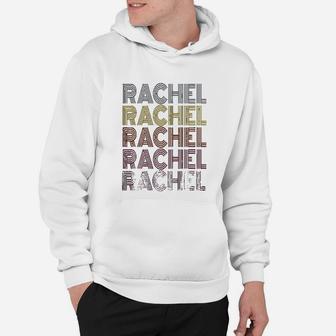 Graphic First Name Rachel Retro Pattern Vintage Style Hoodie - Seseable