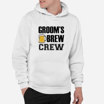 Groom's Brew Crew Funny Groomsmen Bachelor Party Hoodie - Seseable