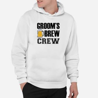 Groom's Brew Crew Funny Groomsmen Bachelor Party Hoodie - Seseable
