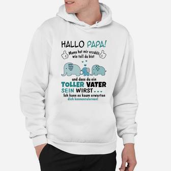 Hallo Papa Elefanten Familie Hoodie zum Vatertag, Witziges Design - Seseable